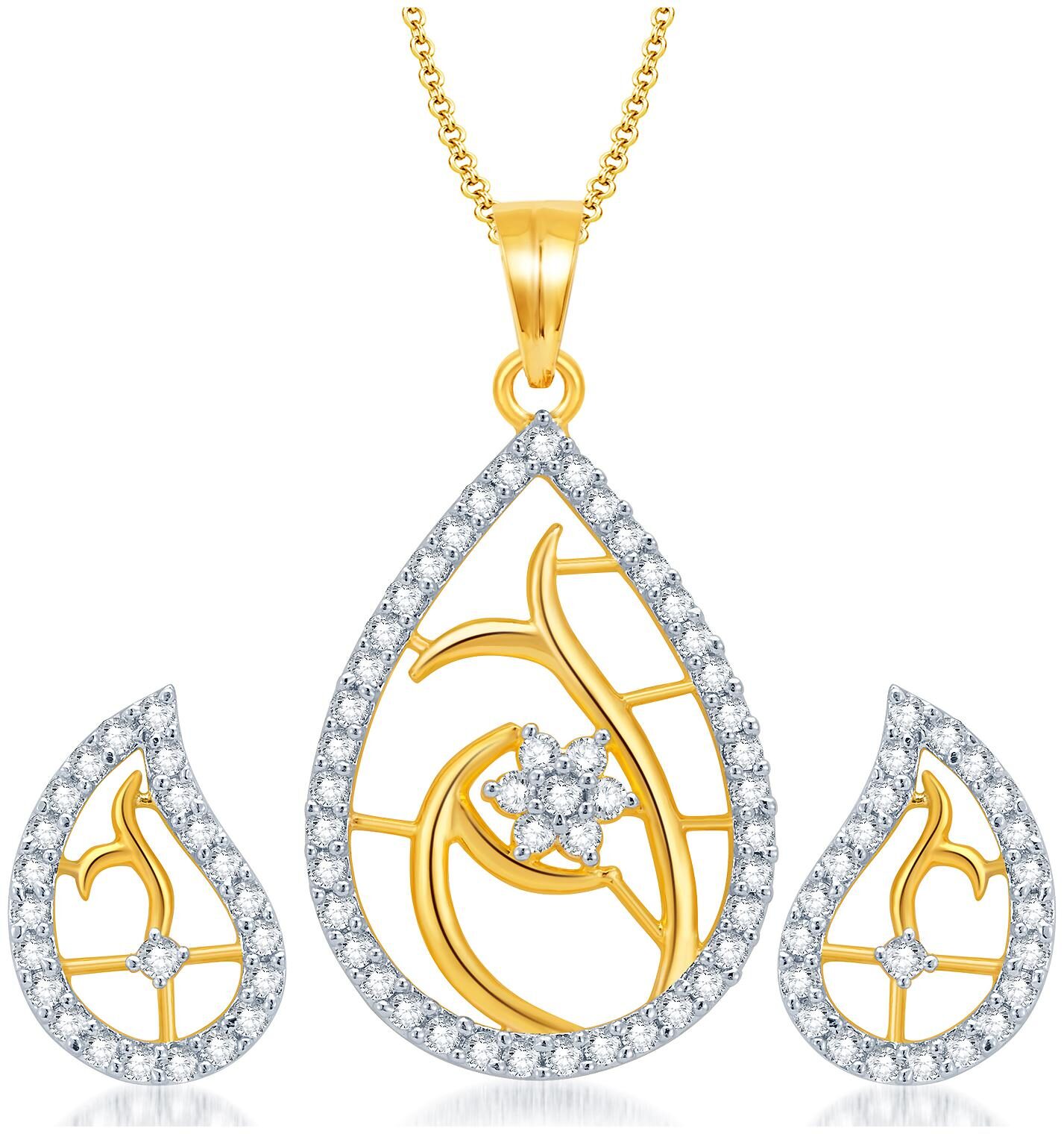 

Sukkhi Gold Pendant Set with Earrings For Women