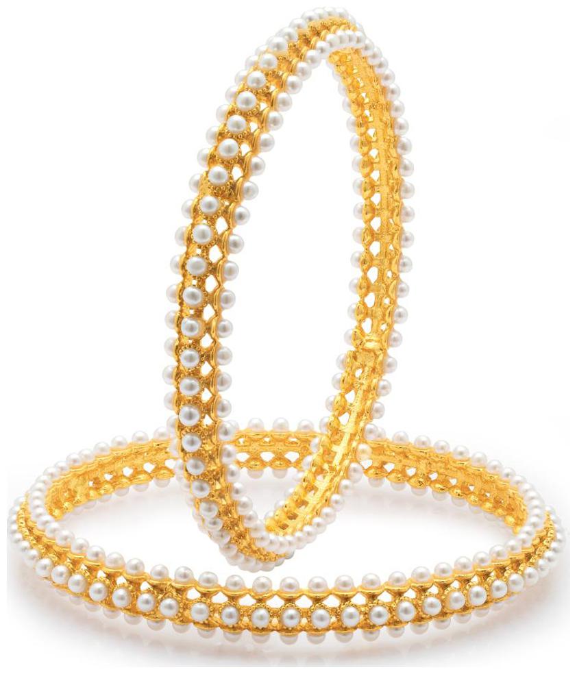 

Sukkhi Pleasing Gold Plated Moti Bangles for Women