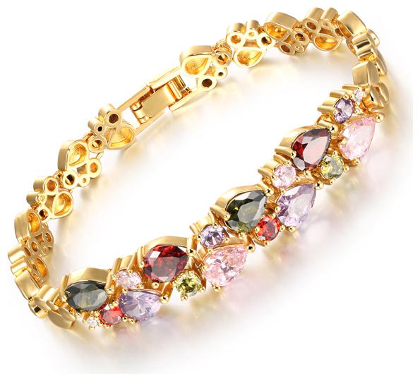 

Sukkhi Glitzy Crystals from Swarovski Gold Plated Bracelet for Women and Girls