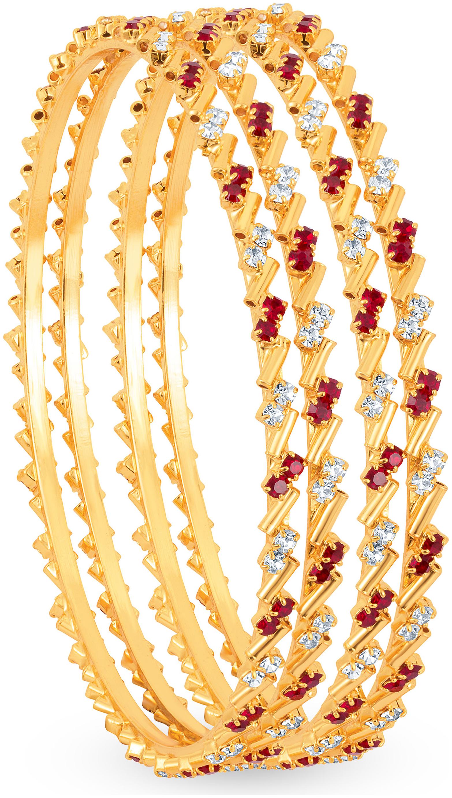 

Sukkhi Gold Plated Color AD Stone bangles for Women