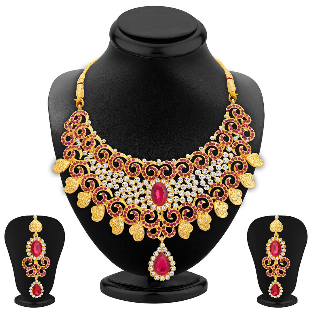 

Sukkhi Elegant Gold Plated AD Necklace Set for Women