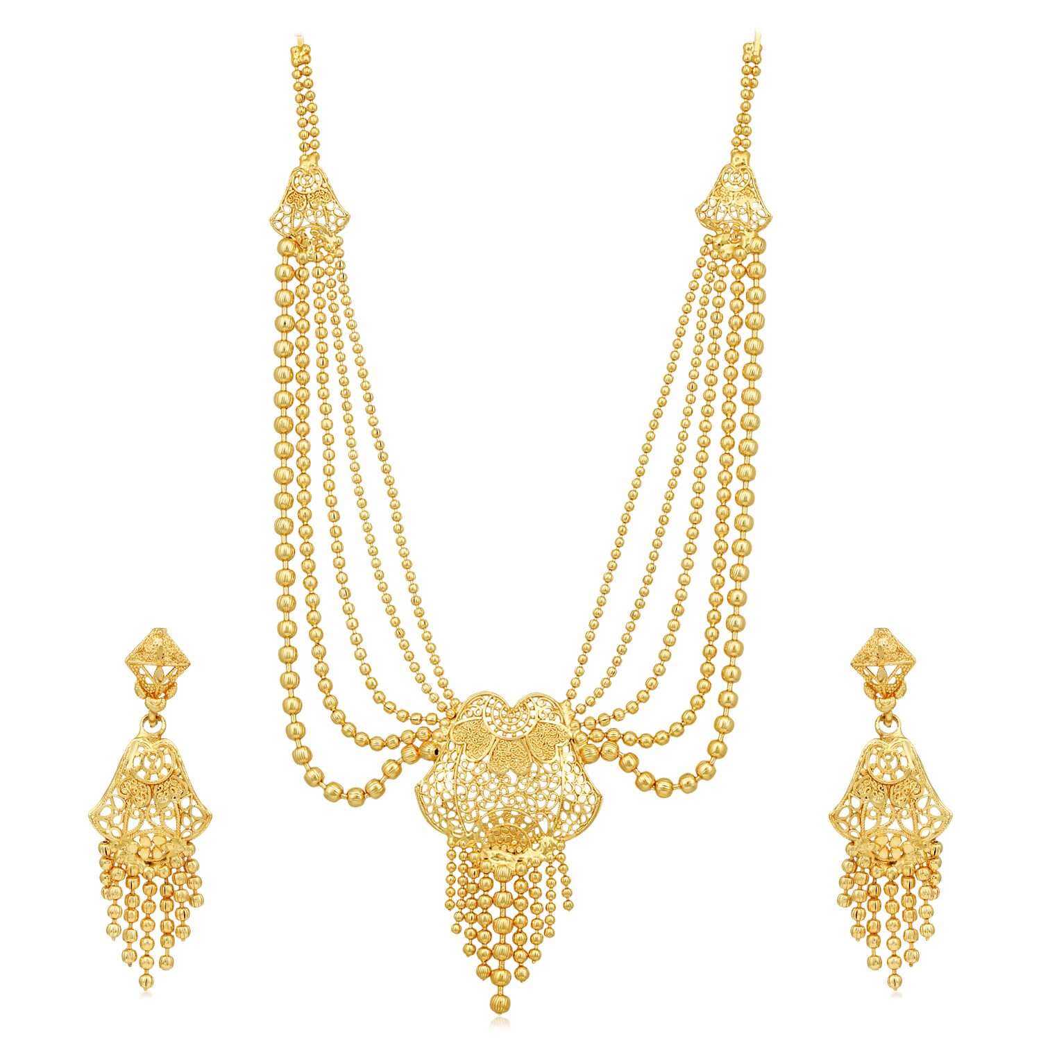 

Sukkhi Golden Necklace Set For Women