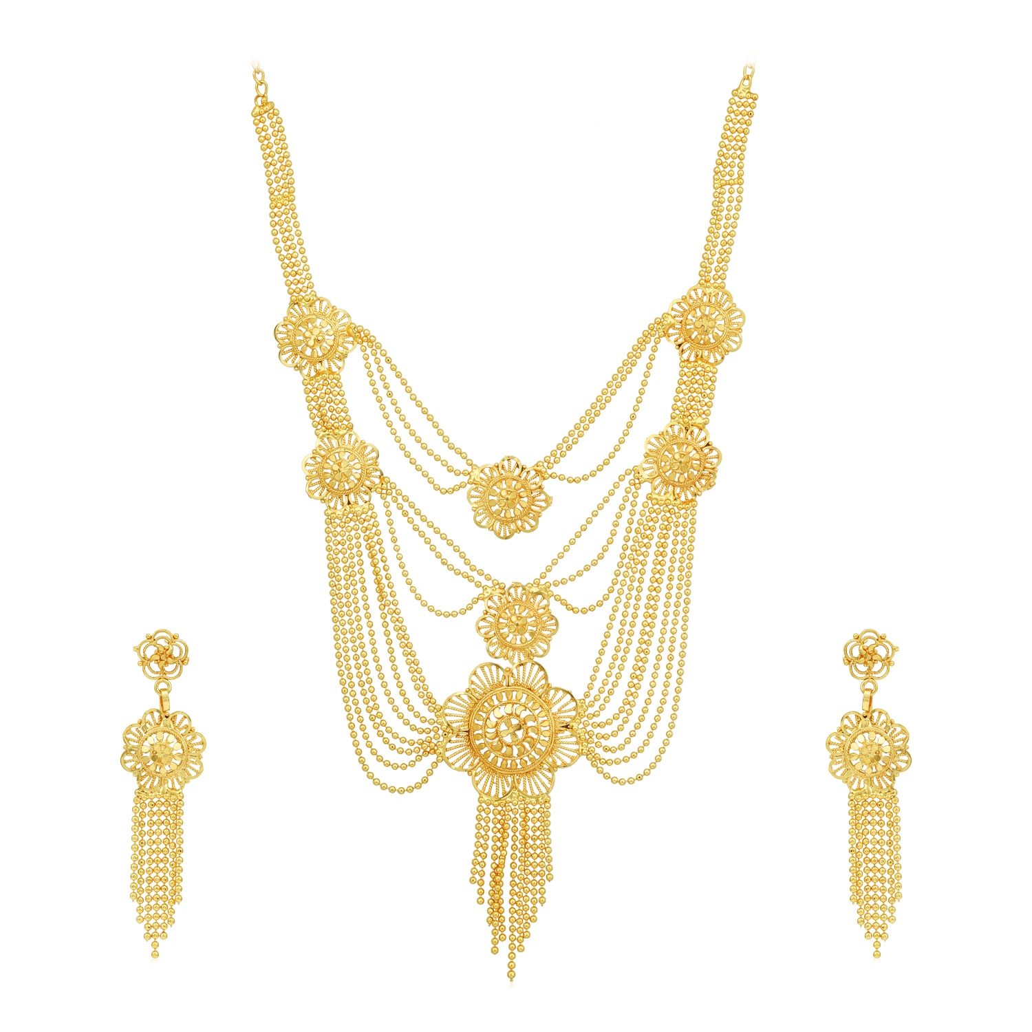 

Sukkhi Golden Necklace Set For Women