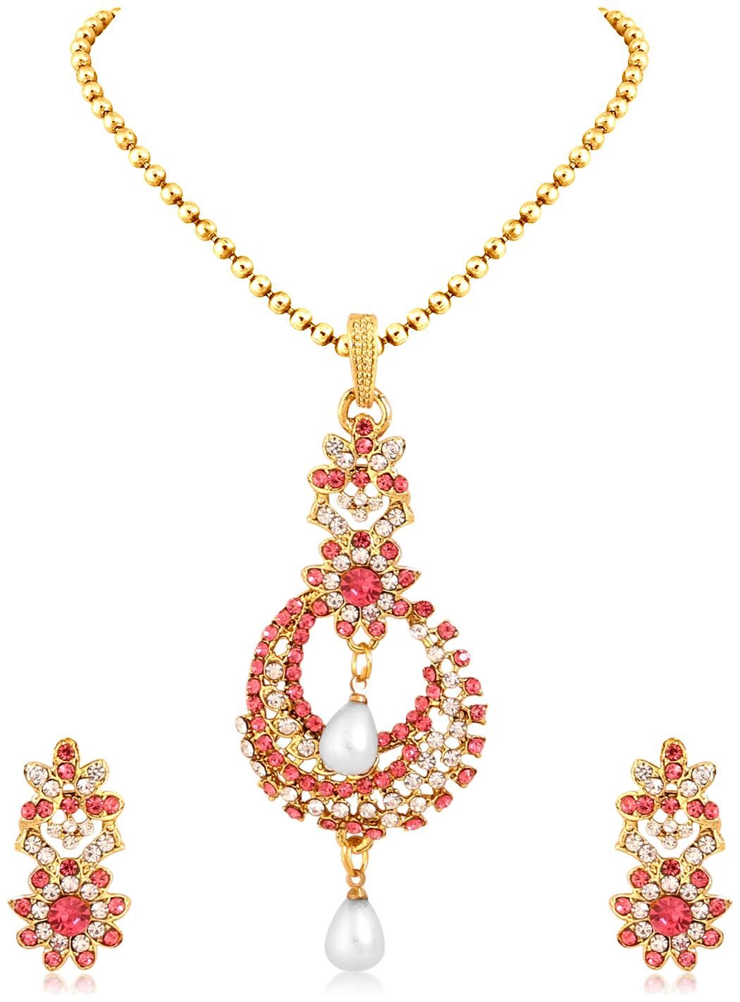 

Sukkhi Gold Pendant Set with Earrings For Women