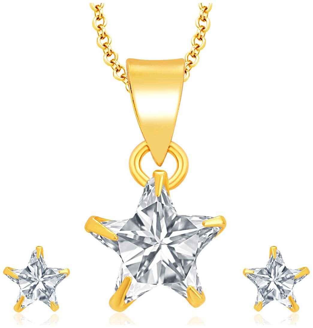 

Sukkhi Glimmery Gold Plated CZ Pendant Set For Women