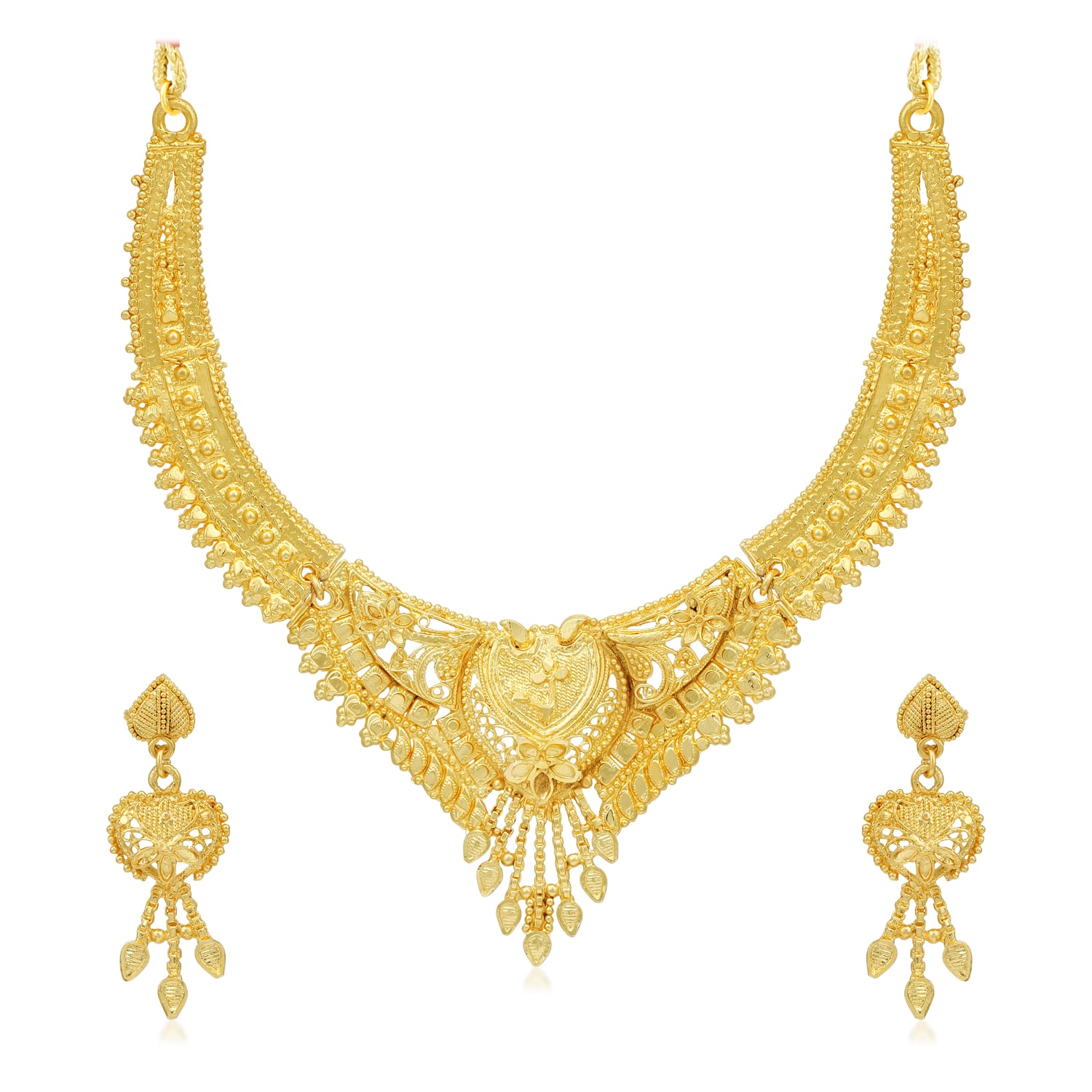 

Sukkhi Golden Necklace Set For Women