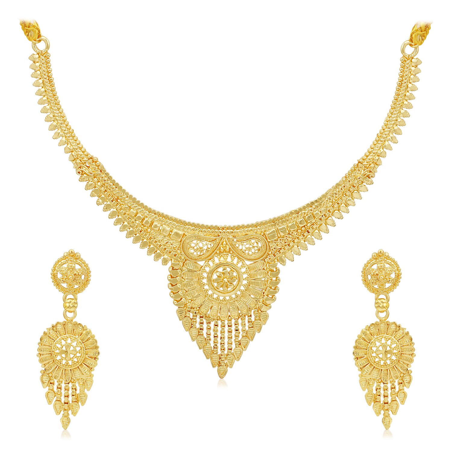 

Sukkhi Golden Necklace Set For Women