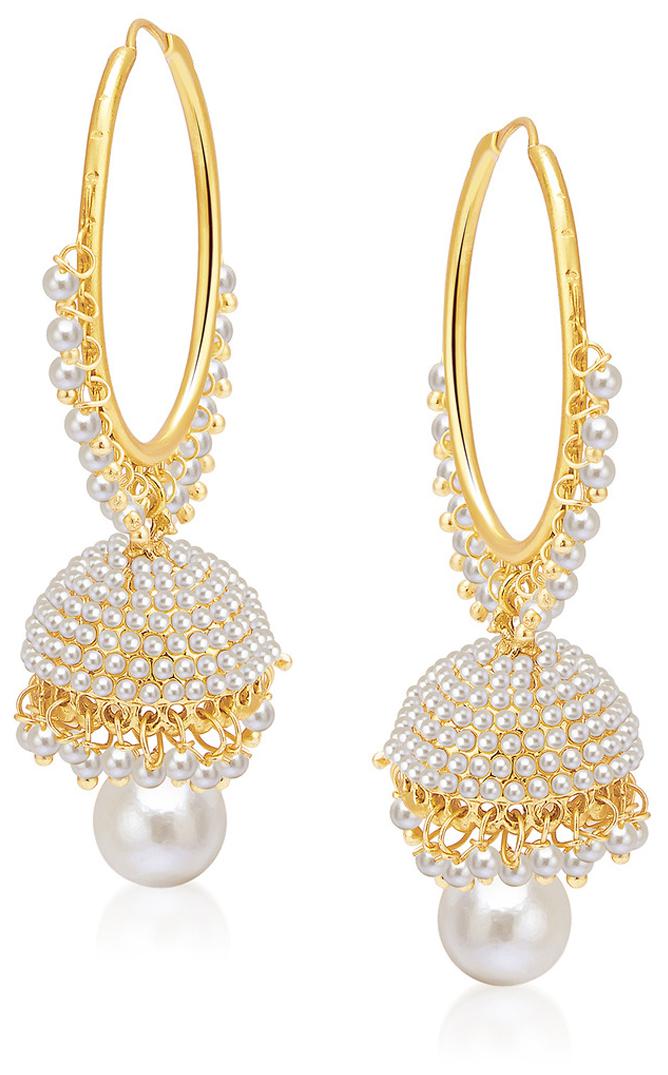 

Sukkhi Gorgeous Gold Plated Pearl Jhumki For Women