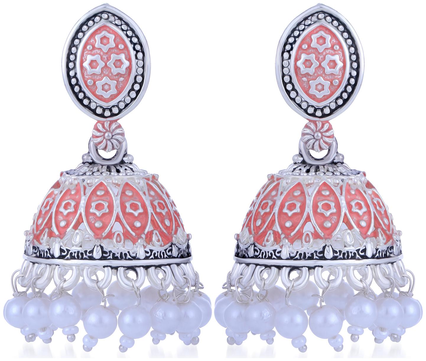 

Sukkhi Gorgeous Oxidised Mint Collection Pearl Jhumki Earring For Women
