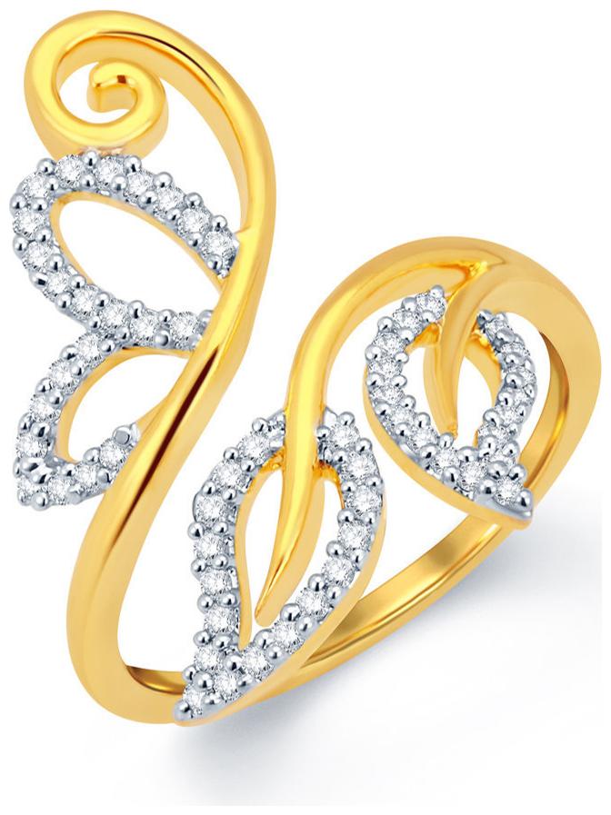 

Sukkhi Gorgeous Leafy Gold And Rhodium Plated Cz Ring