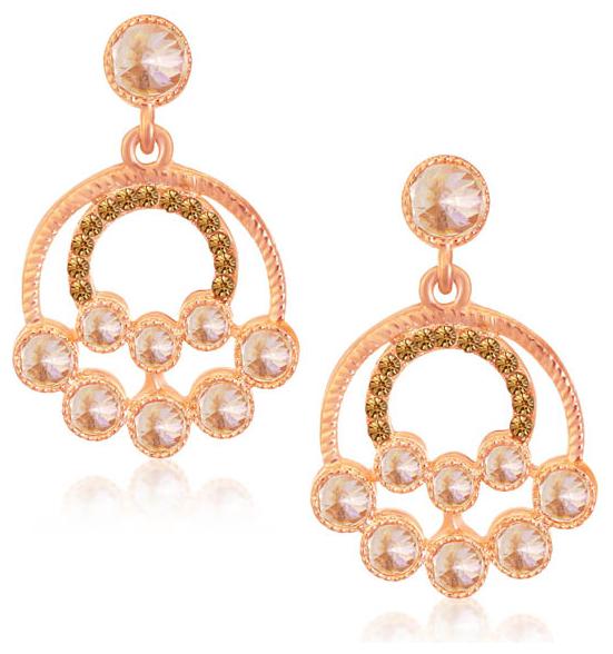 

Sukkhi Graceful Rose Gold Plated LCT Stone Dangle Earrings For Woman
