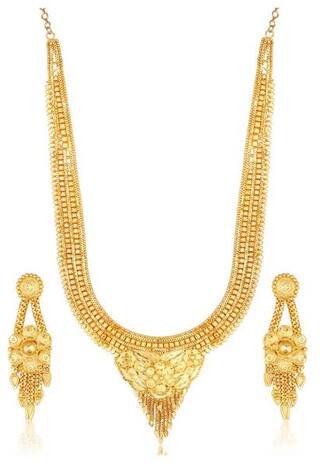 Buy Sukkhi Incredible 24 Carat Gold Plated Wedding Jewellery Rani Haar Long Haram Necklace Set For Women Online At Low Prices In India Paytmmall Com Other types are made with just solid gold with no additional gems. sukkhi