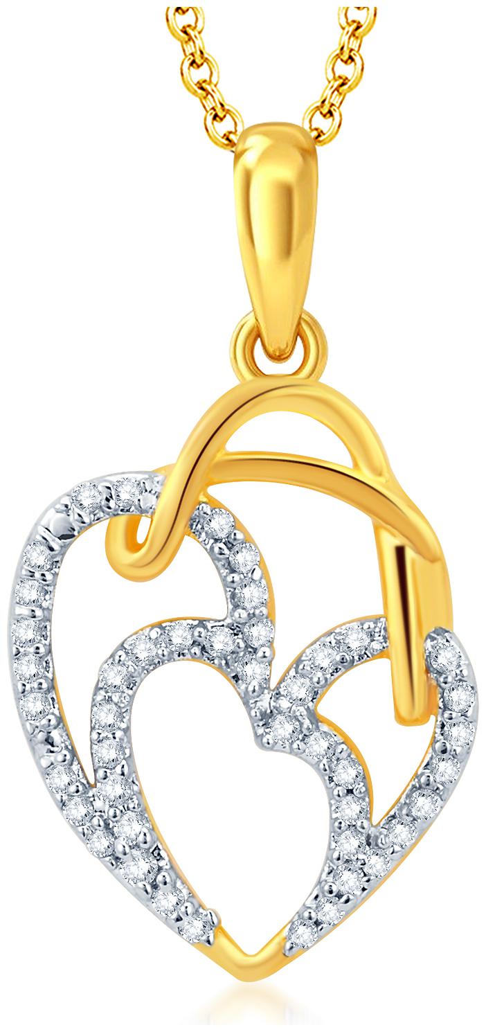 

Sukkhi Incredible Gold And Rhodium Plated Cz Heart Pendant With Chain