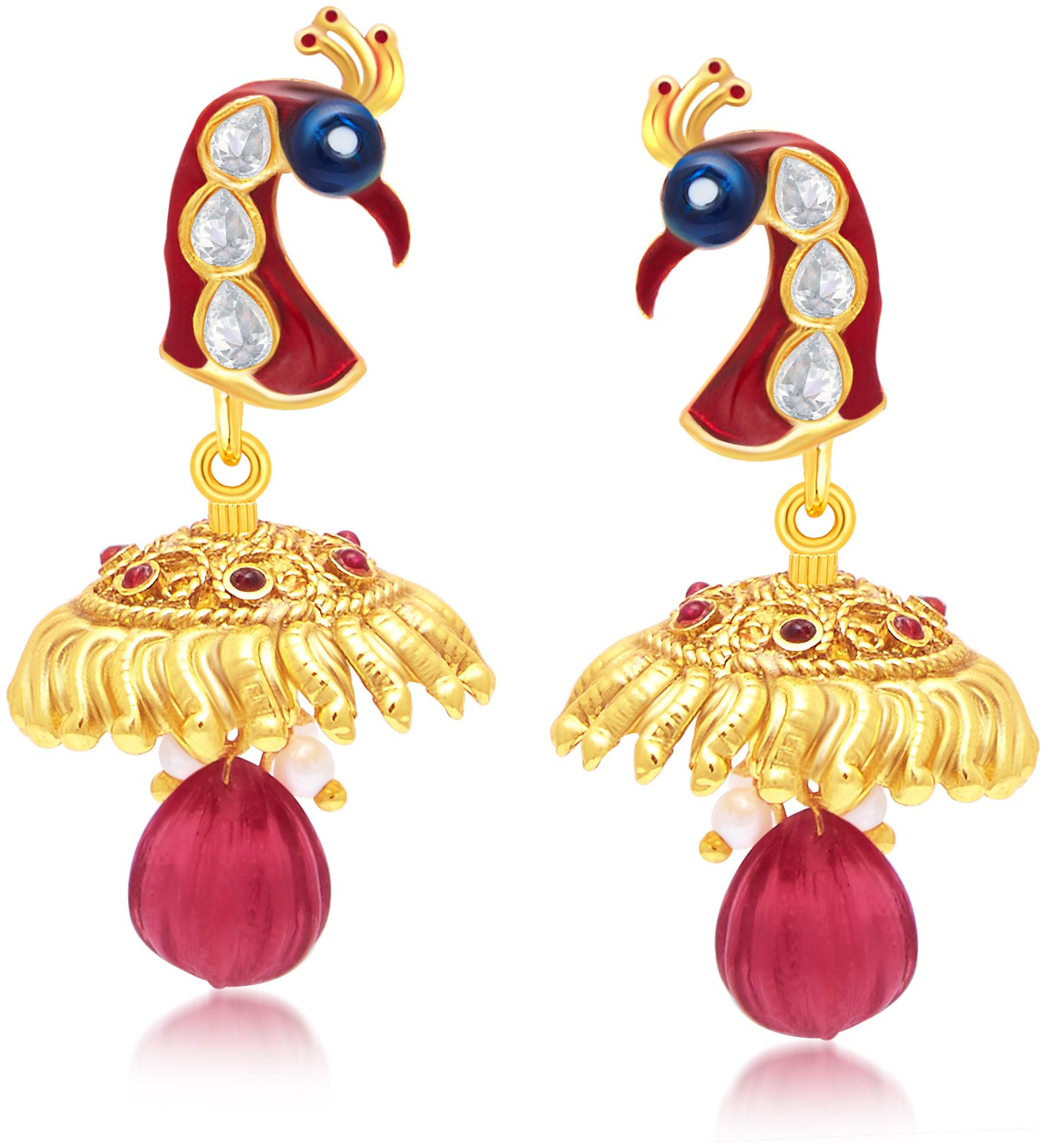 

Sukkhi Intricately Peacock Gold Plated Dangle Earring For Women