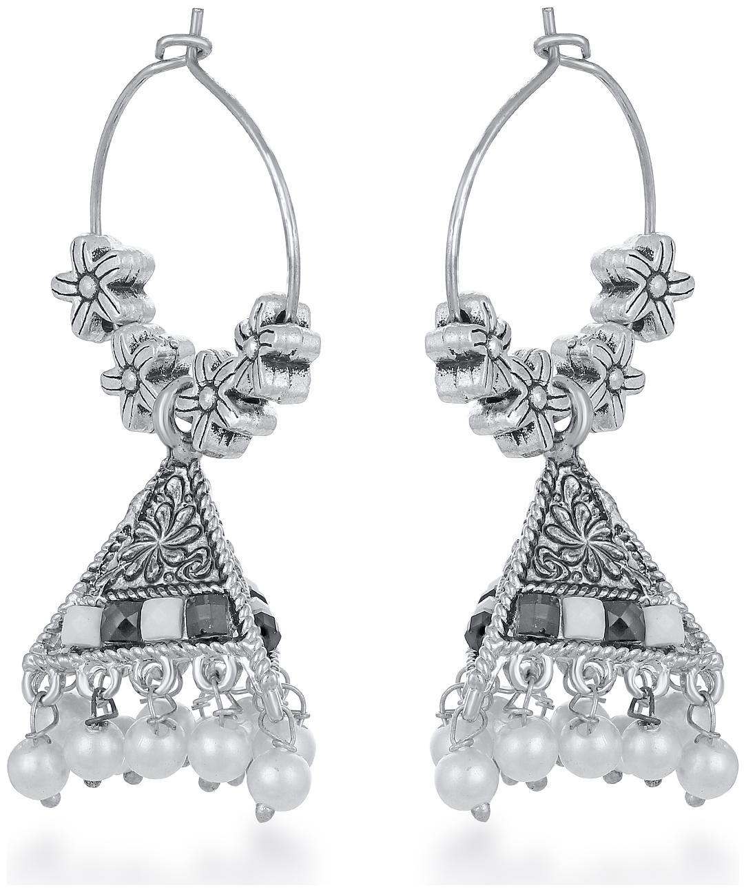 

Sukkhi Intricately Floral Pearl Oxidised Earring for Women