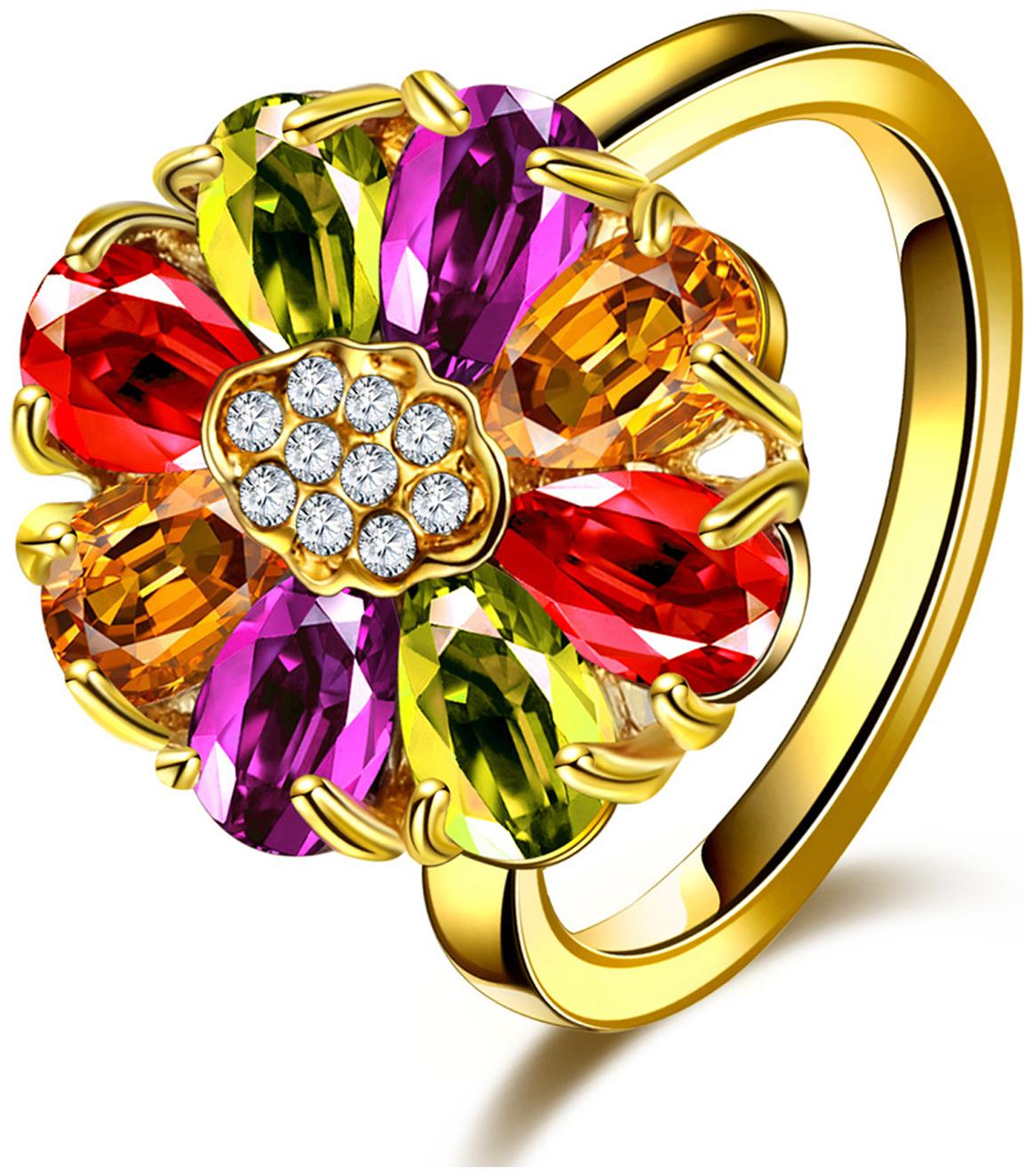 

Sukkhi Lavish Floral Crystal Stone Gold Plated Multi Colour Ring for Women
