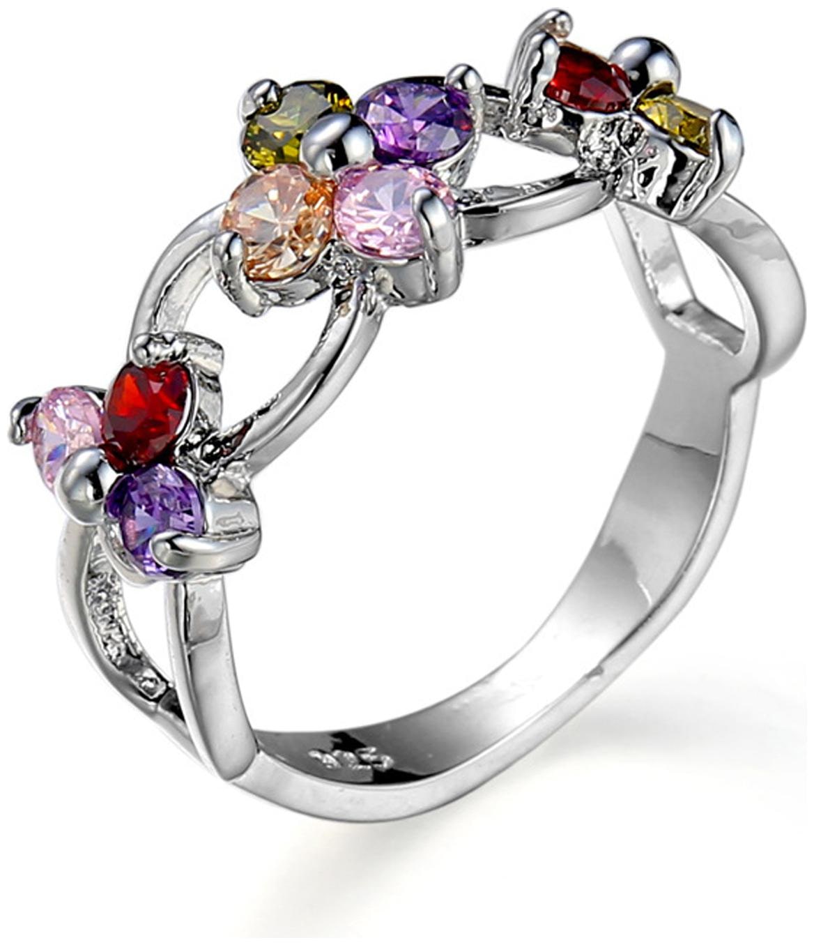 

Sukkhi Lavish Flower Crystal Stone Rhodium Plated Multi Colour Ring for Women