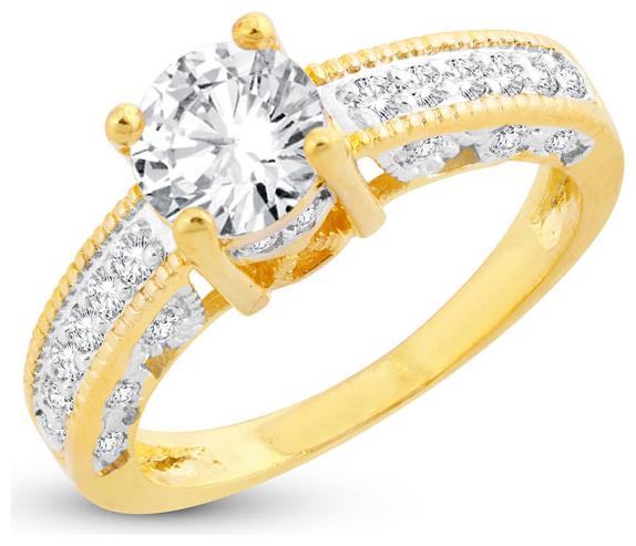 

Sukkhi Lavish Band Solitaire Gold Plated Ring for women