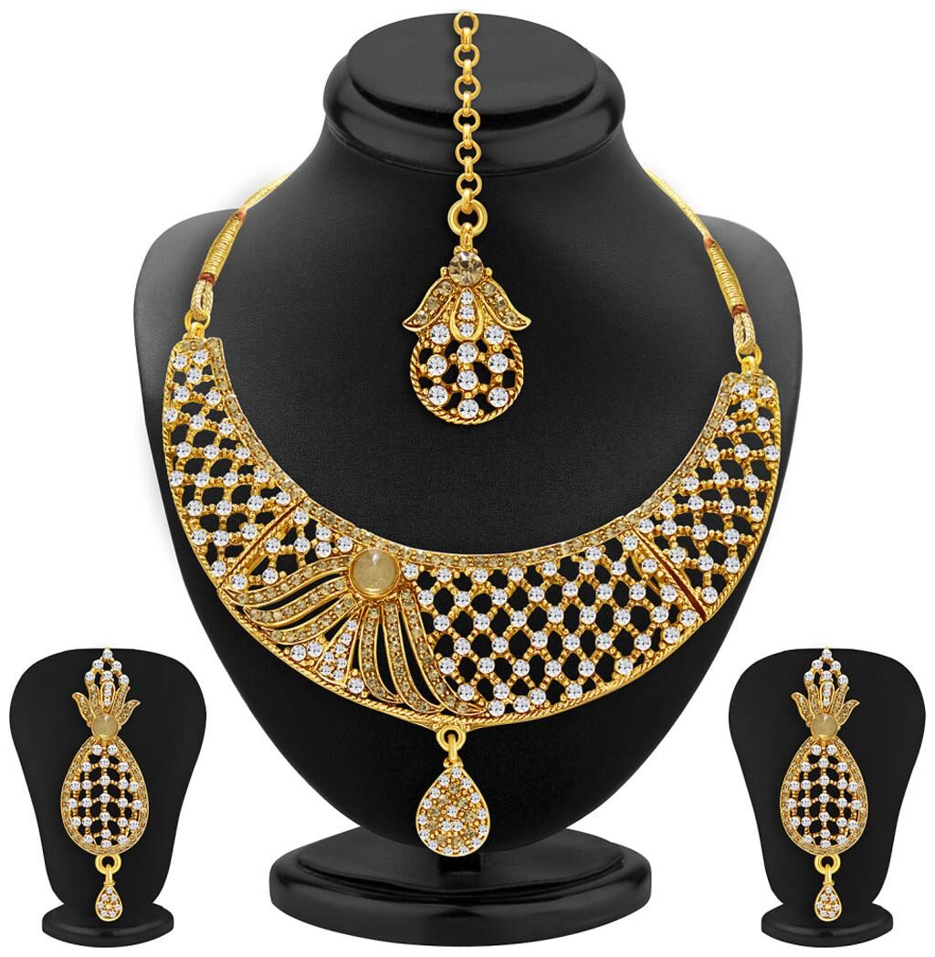 

Sukkhi Lavish Gold Plated AD Necklace Set For Women