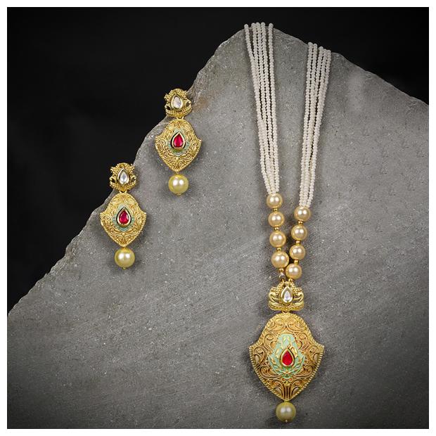 

Sukkhi Lavish Mint Collection Gold Plated Neckalce Set for Women