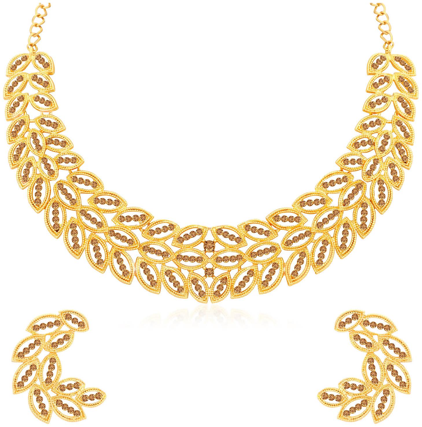

Sukkhi Leafy LCT Gold Plated Choker Necklace Set for Women