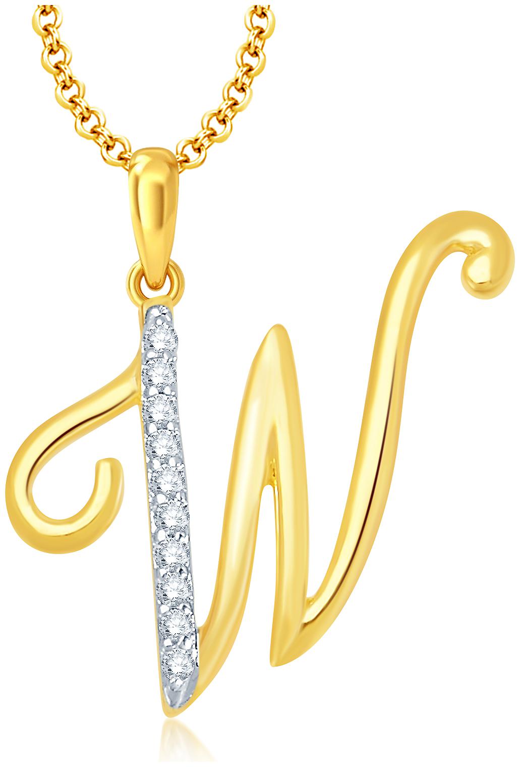 

Sukkhi Letter W Gold And Rhodium Plated Cz Alphabet Pendant