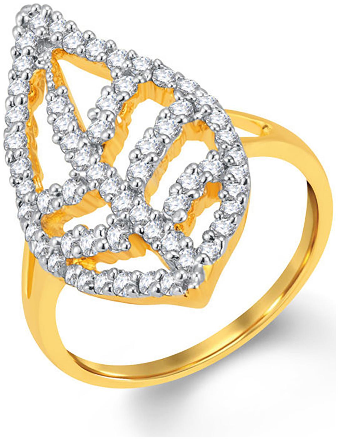 

Sukkhi Marquise Gold And Rhodium Plated Cubic Zirconia Ring