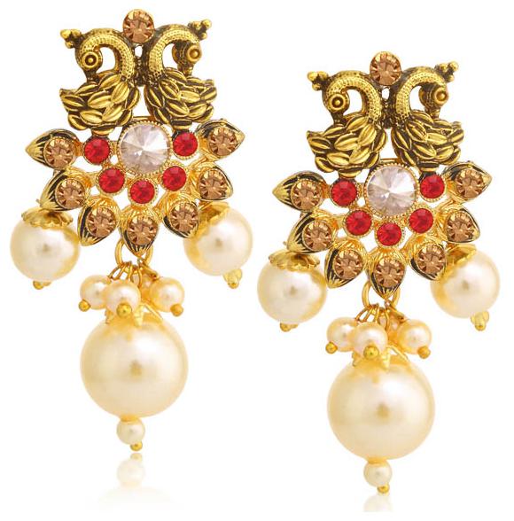 

Sukkhi Marvellous LCT Gold Plated Pearl Peacock Dangle Earring For Women