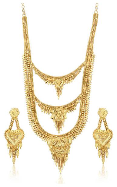 

Sukkhi Marvellous Gold plated Rani Haar Necklace Set for Women