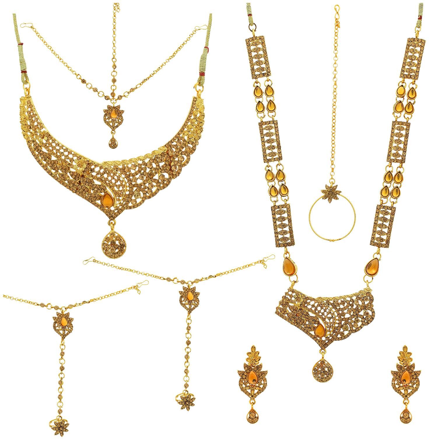 

Sukkhi Marvellous Gold Plated LCT Stone Choker Dulhan Set for Women