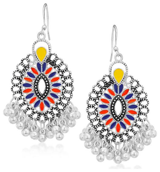 

Sukkhi Marvellous Rhodium Plated Chandbali Earring for Women