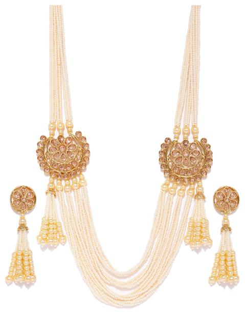 

Sukkhi Modern Gold Plated Pearl String Neckalce Set for Women