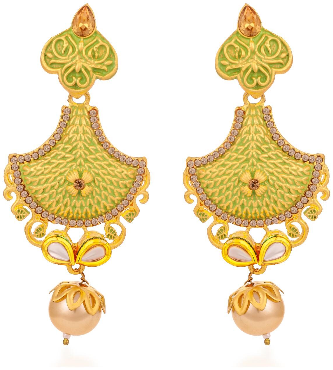 

Sukkhi Modern Pearl Mint Meena Collection Gold Plated Earring for Women