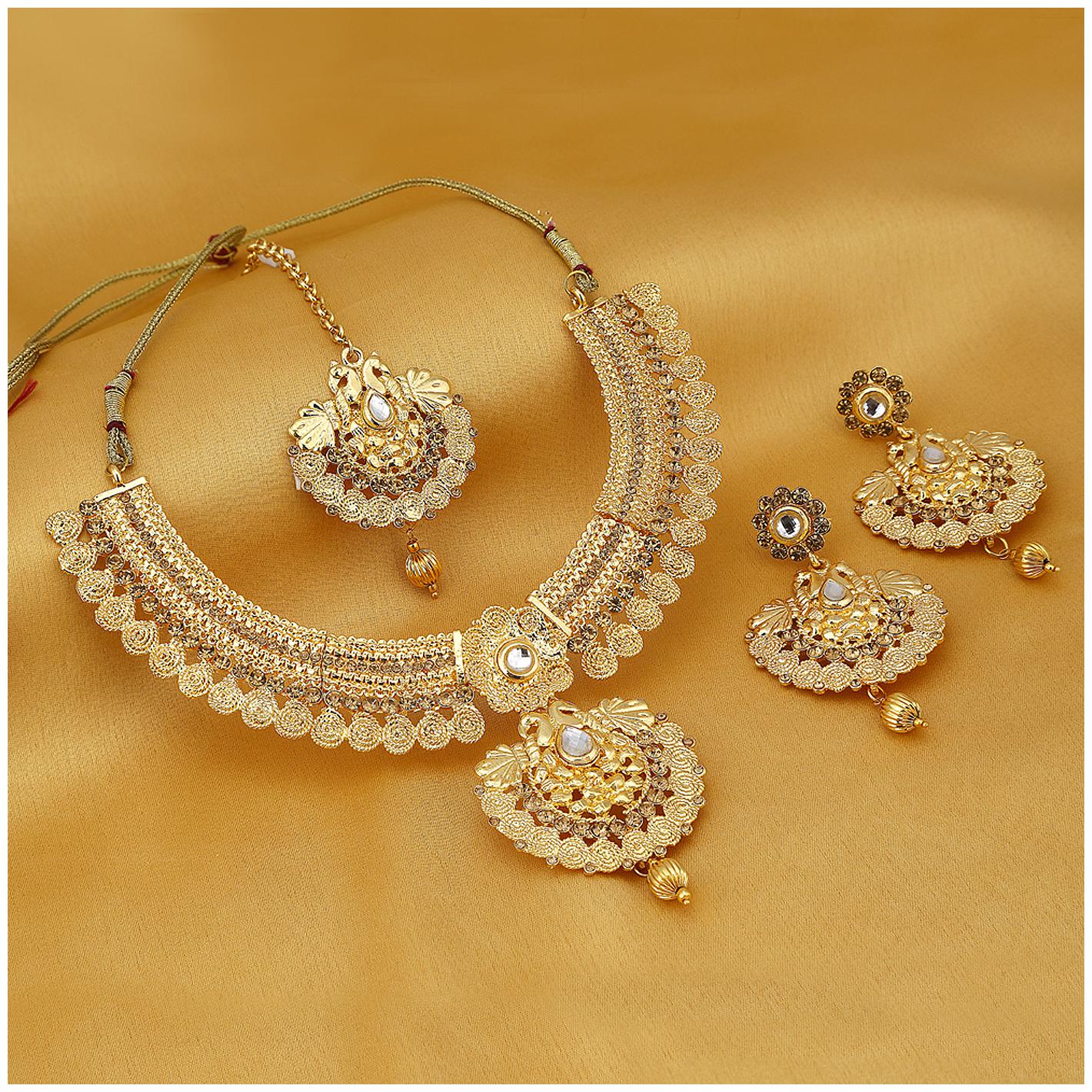 

Sukkhi Modish Temple Gold Plated Necklace set For Women