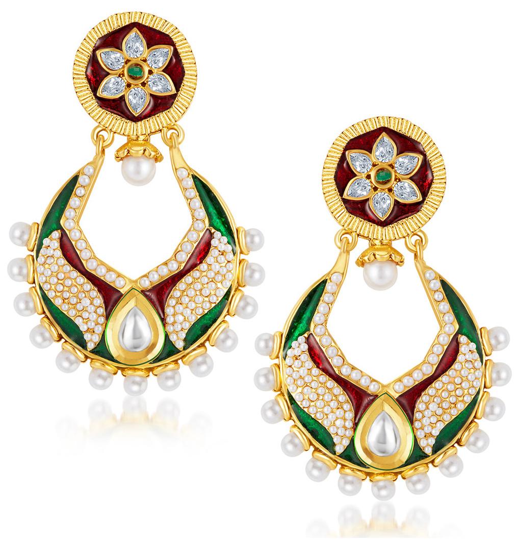 

Sukkhi Glistening Gold Plated Australian Diamond Earrings for Women