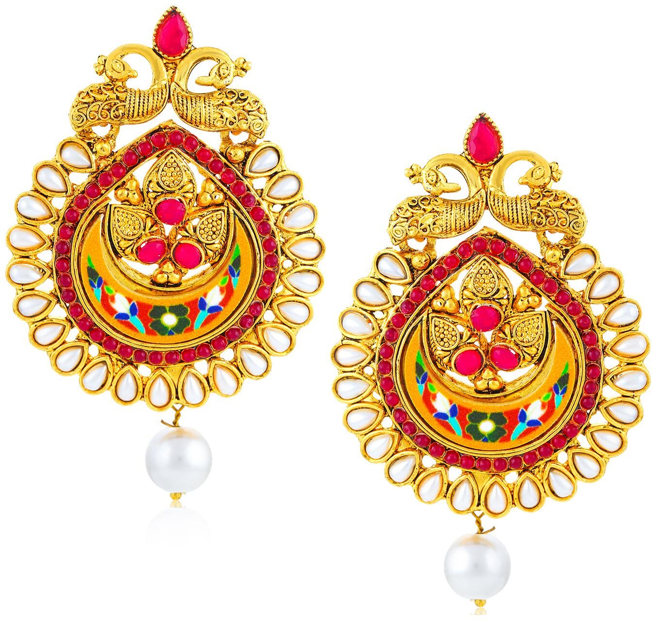

Sukkhi Pleasing Gold Plated Peacock Dangle Earring for Women