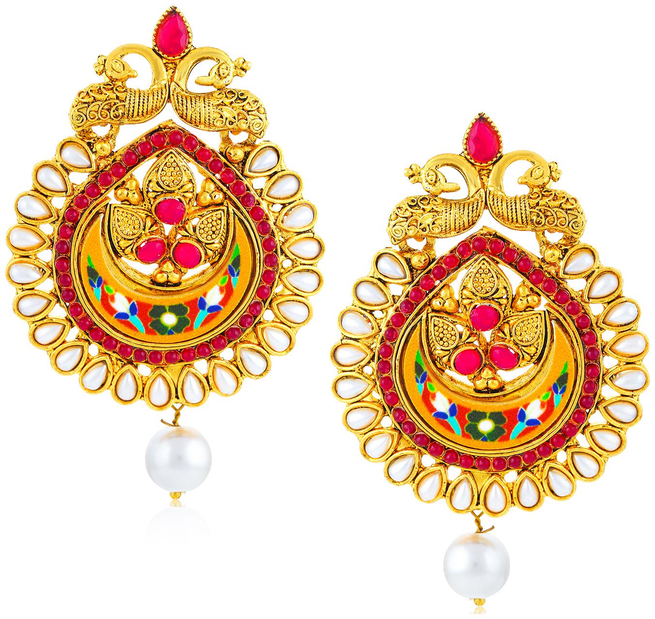 

Sukkhi Pleasing Gold Plated Peacock Dangle Earring for Women
