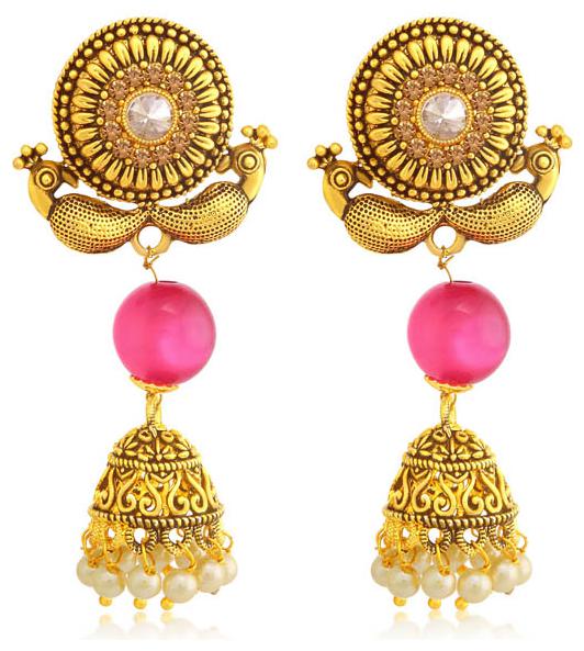 

Sukkhi Precious LCT Gold Plated Duel Peacock Chandelier Jhumki Earring For Women