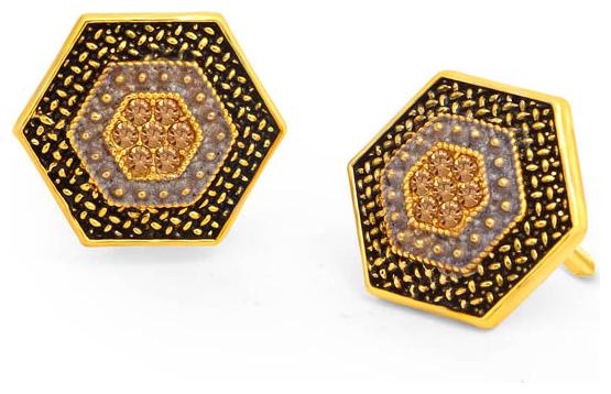 

Sukkhi Precious LCT Gold Plated Hexagon Blue Mint Meena Collection Stud Earring For Women