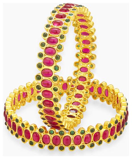 

Sukkhi Pretty Kempu Stone Gold Plated Bangle For Women
