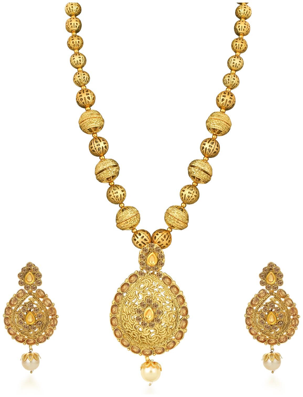 

Sukkhi Pretty Gold Plated LCT Stone Collar Necklace Set for Women
