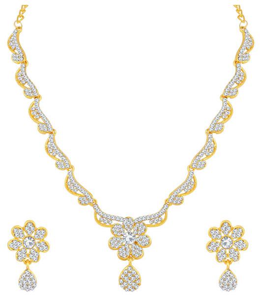 

Sukkhi Pretty Gold Plated Floral Necklace Set For Women