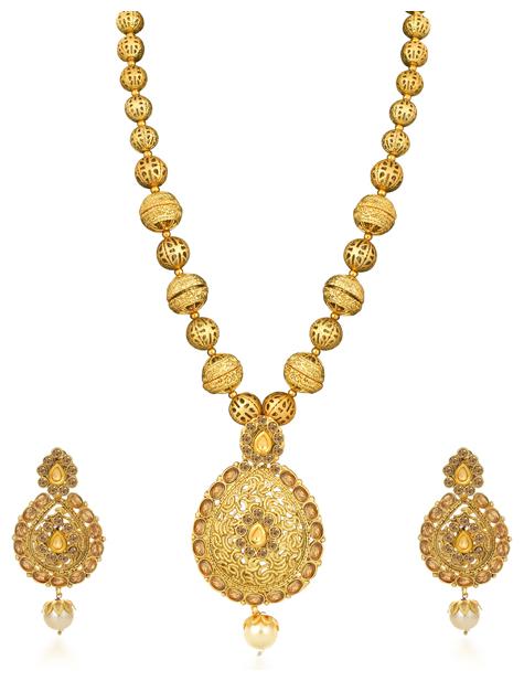 

Sukkhi Pretty Gold Plated LCT Stone Collar Necklace Set for Women