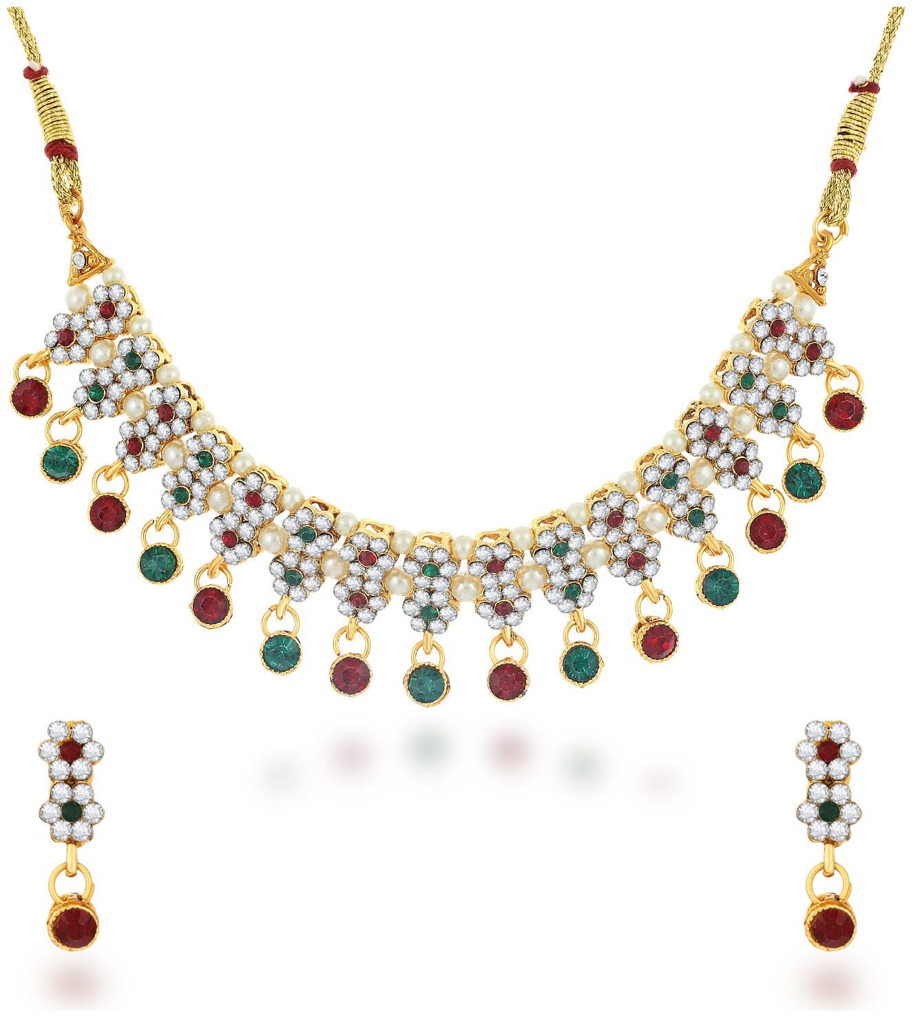 

Sukkhi Ravishing Gold Plated Colourful Choker Necklace Set for Women