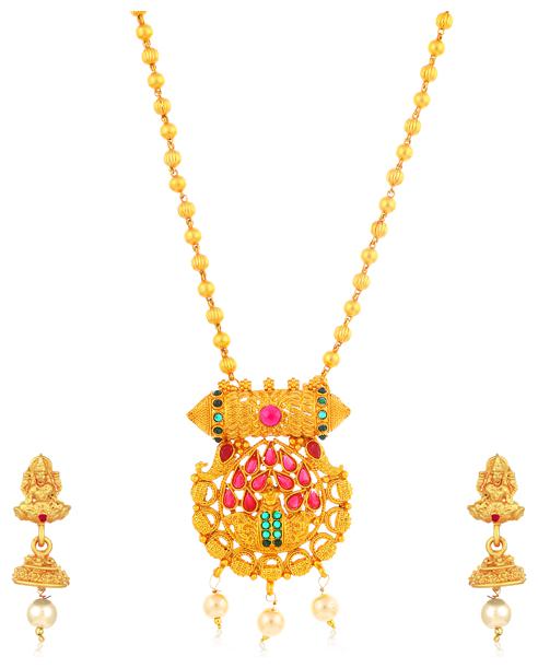 

Sukkhi Ravishing Gold Plated Laxmi Collar Necklace Set for Women