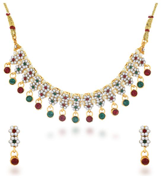 

Sukkhi Ravishing Gold Plated Colourful Choker Necklace Set for Women