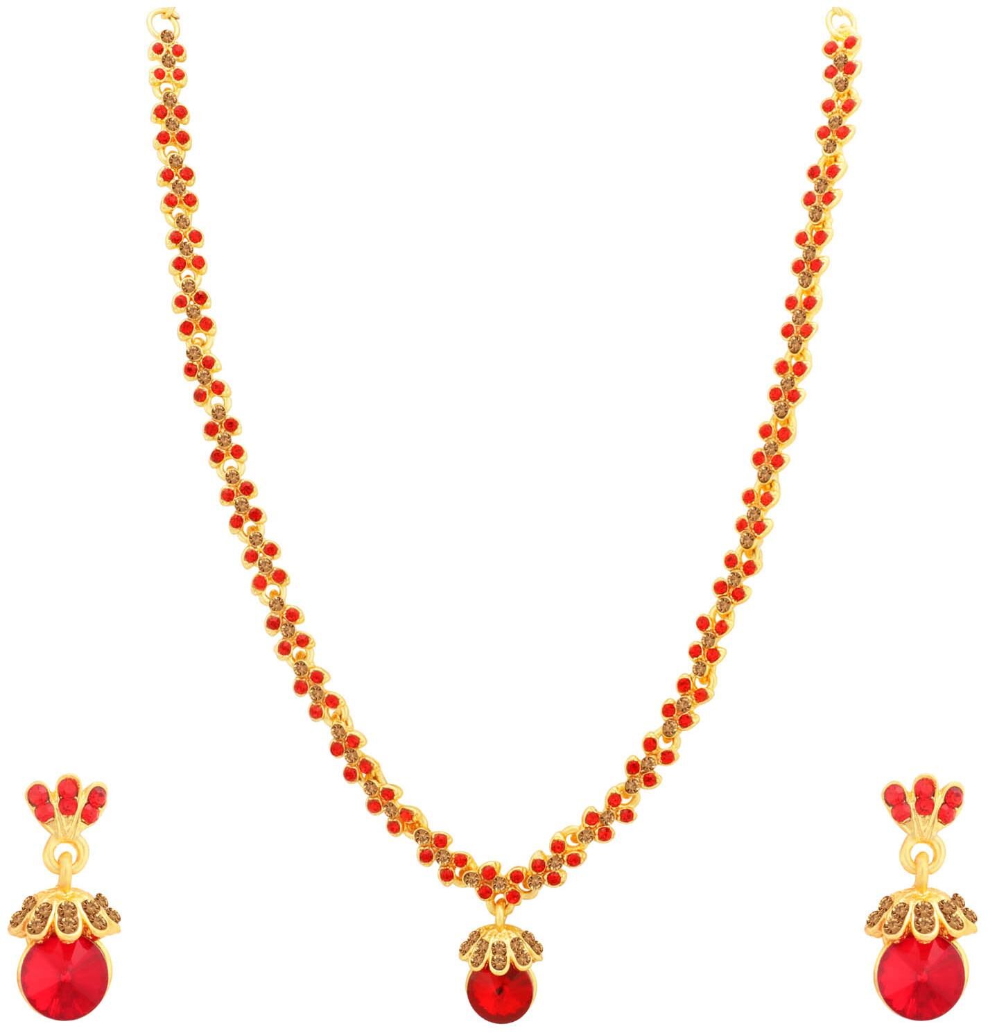 

Sukkhi Red Brown Necklace Set For Women