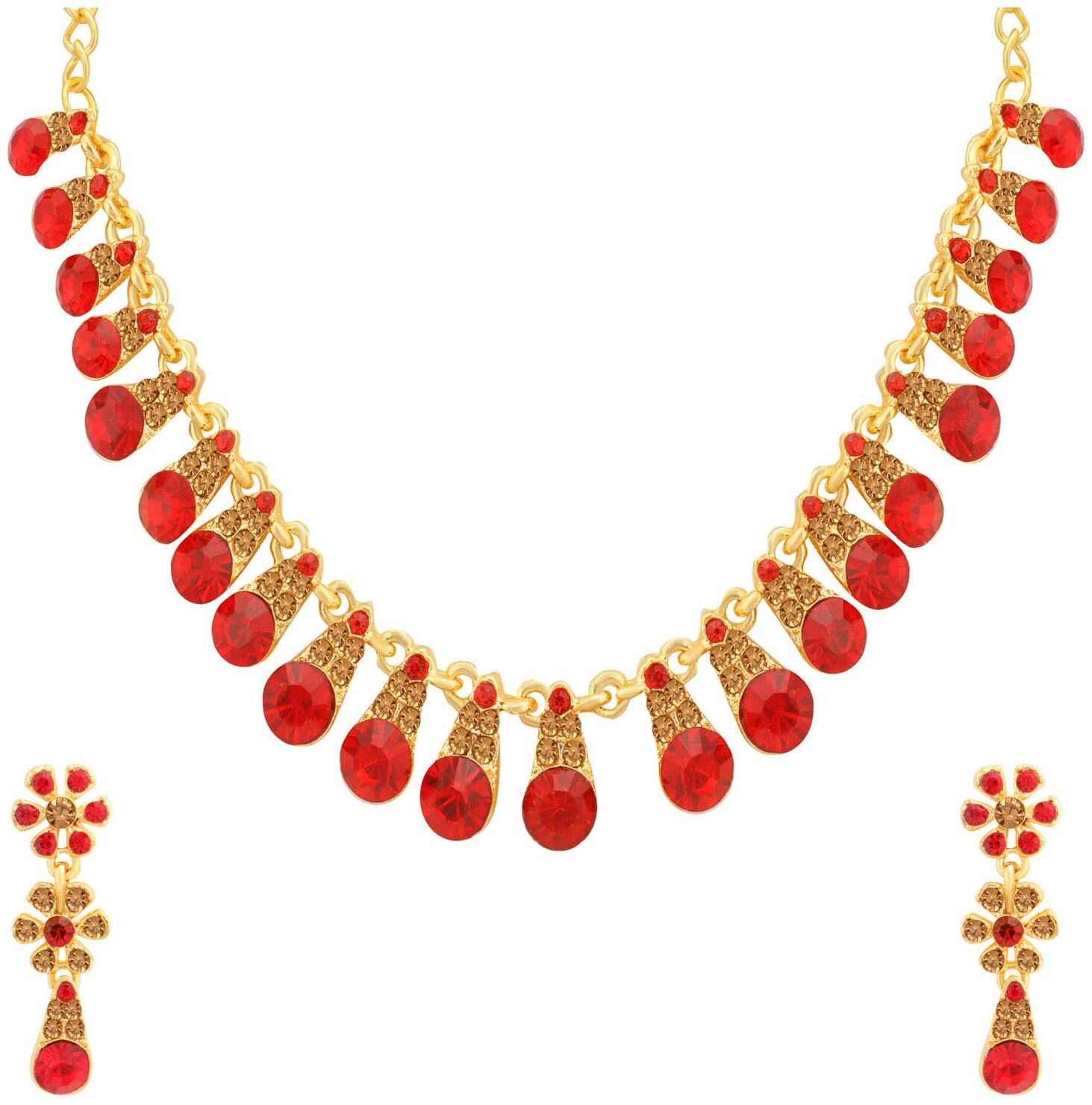 

Sukkhi Red Brown Necklace Set For Women