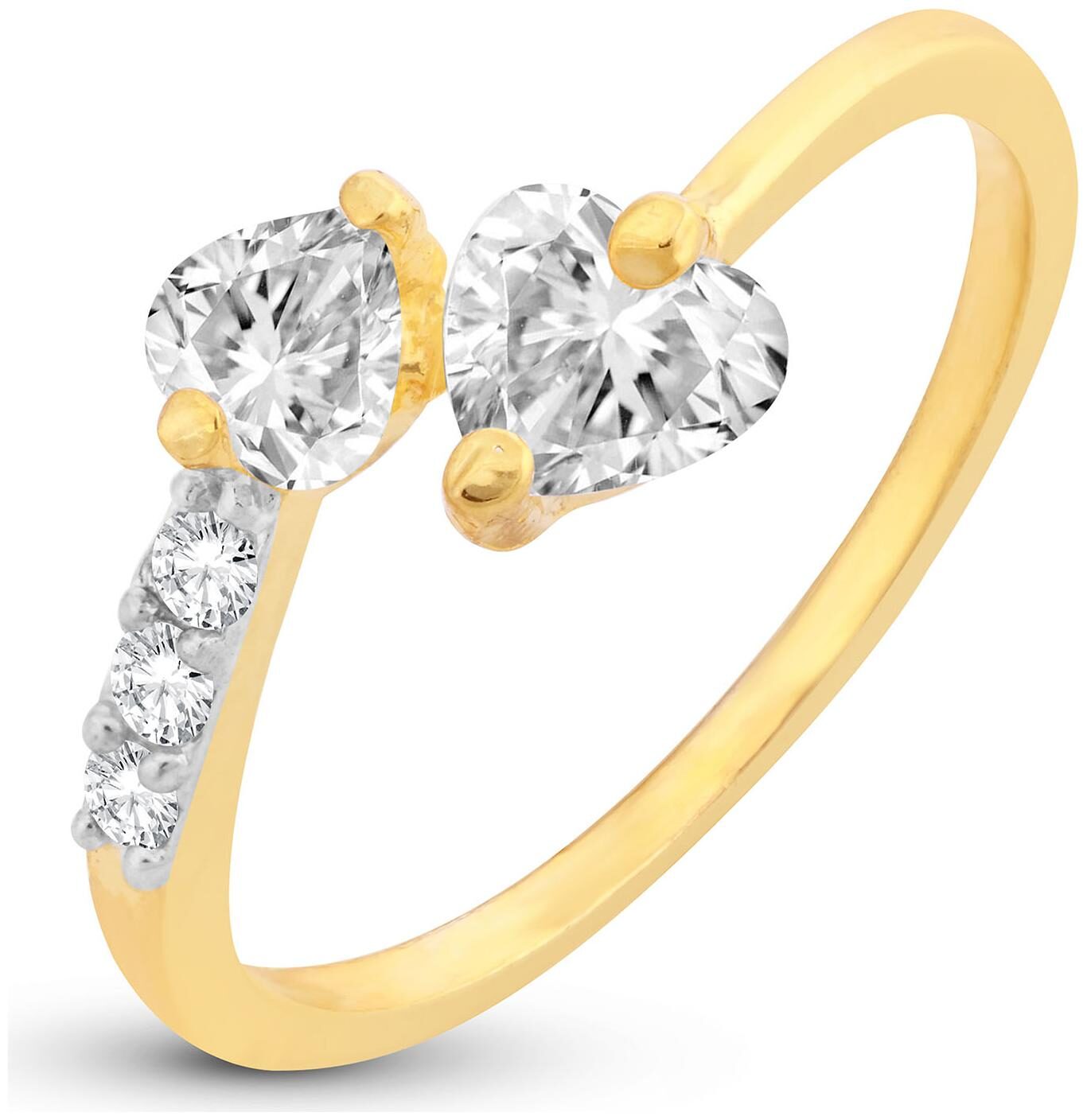 

Sukkhi Resplendent Crystal Heart Cut Adjustable Gold Plated Ring for women