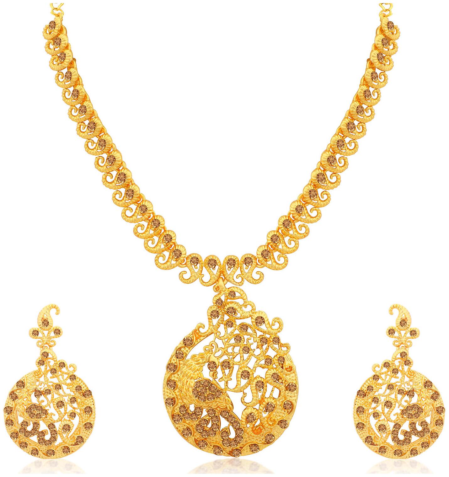 

Sukkhi Resplendent LCT Gold Plated Peacock Necklace Set for Women